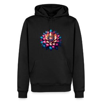 Mandala coloré fleur de lotus - Sweat à capuche Premium bio Homme - noir - Devant - Nico (187cm)