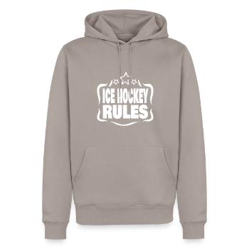 Ice Hockey - Männer Premium Bio Hoodie - Taupe - Vorne - Nico (187cm)