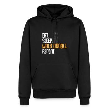 Chien Doodle Black Goldendoodle - Sweat à capuche Premium bio Homme - noir - Devant - Nico (187cm)