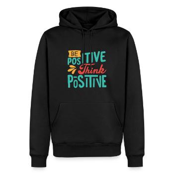 Soyez positif, pensez positif - Sweat à capuche Premium bio Homme - noir - Devant - Nico (187cm)