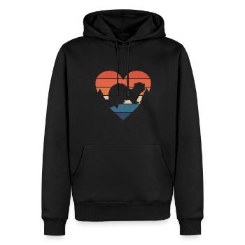 Retro Ferret Animal Lover Vintage Heart Cute Wease - Männer Premium Bio Hoodie - Schwarz - Vorne - Nico (187cm)