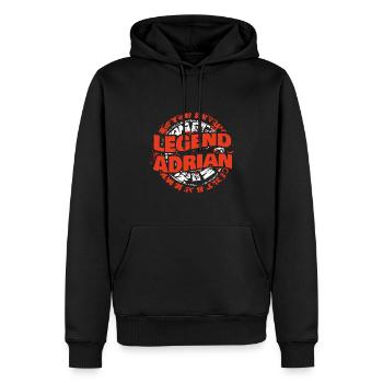 Adrian - Männer Premium Bio Hoodie - Schwarz - Vorne - Nico (187cm)