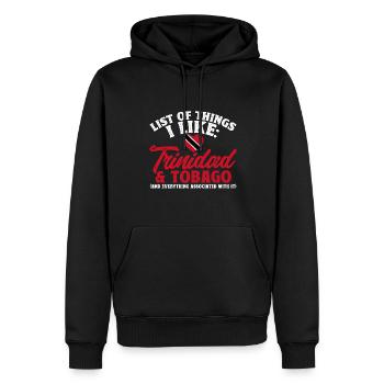 Drapeau de Trinité-et-Tobago - Sweat à capuche Premium bio Homme - noir - Devant - Nico (187cm)
