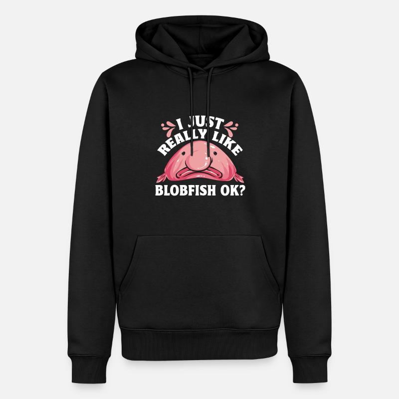 Blobfisch - Männer Premium Bio Hoodie - Schwarz