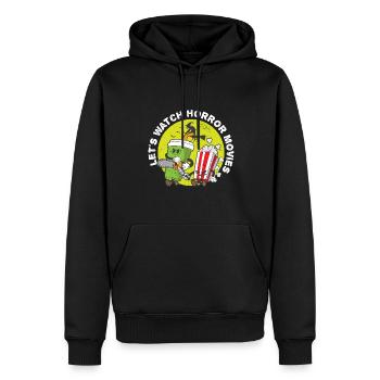 Joyeux Halloween Regardons des films d’horreur Câlins - Sweat à capuche Premium bio Homme - noir - Devant - Nico (187cm)