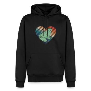 Herpetologist Retro Amphibian Vintage Heart Frog - Männer Premium Bio Hoodie - Schwarz - Vorne - Nico (187cm)