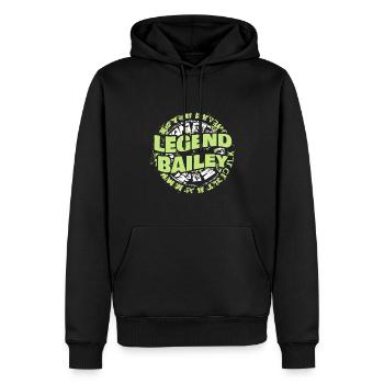 Légendes Bailey - Sweat à capuche Premium bio Homme - noir - Devant - Nico (187cm)