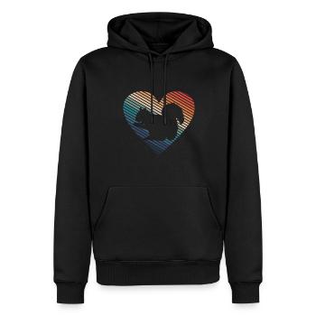 Rodent Squirrel Vintage Heart Retro Forest Animal - Men’s Premium Organic Hoodie - black - Front - Nico (187cm)