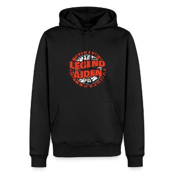 Cadeau pour Aiden - Sweat à capuche Premium bio Homme - noir - Devant - Nico (187cm)