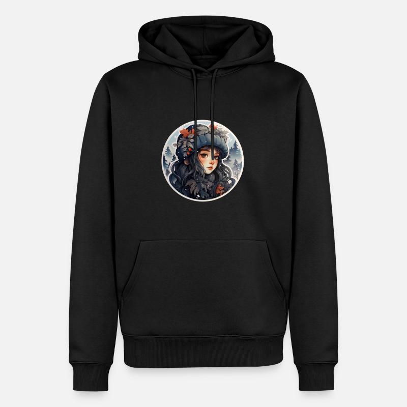 Fille d’hiver - Sweat à capuche Premium bio Homme - noir