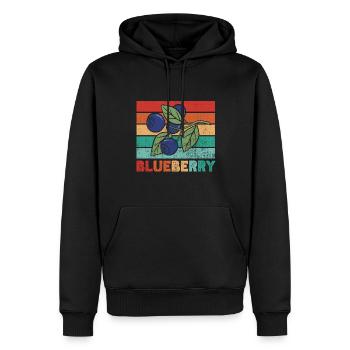 Heidelbeere Frucht Blaubeere - Männer Premium Bio Hoodie - Schwarz - Vorne - Nico (187cm)