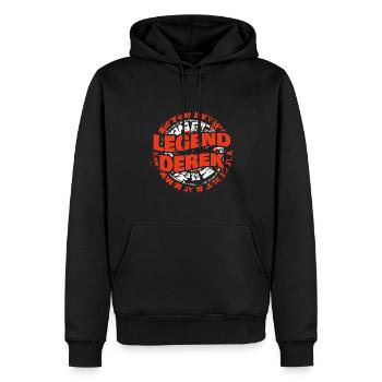Geschenk für Derek - Männer Premium Bio Hoodie - Schwarz - Vorne - Nico (187cm)
