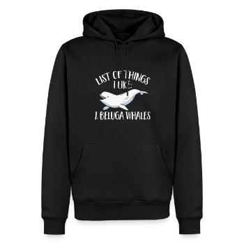 Weißwal Beluga Wal - Männer Premium Bio Hoodie - Schwarz - Vorne - Nico (187cm)