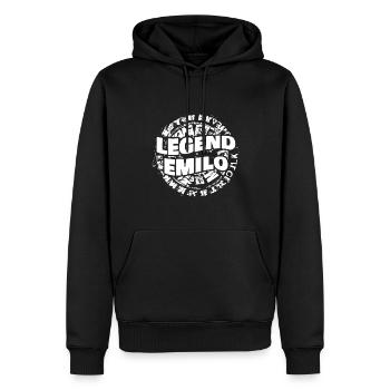 Homme Emilo - Sweat à capuche Premium bio Homme - noir - Devant - Nico (187cm)