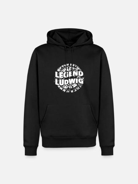 Mann Ludwig - Männer Premium Bio Hoodie - Schwarz