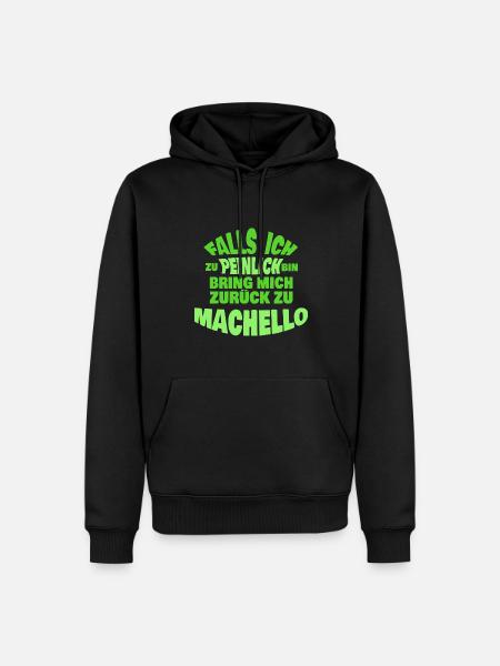 Machello - Sweat à capuche Premium bio Homme - noir