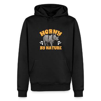 Nashorn Rhino Einhorn - Männer Premium Bio Hoodie - Schwarz - Vorne - Nico (187cm)
