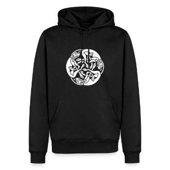 Irlande Ornement celtique Wolfhound Triskele - Sweat à capuche Premium bio Homme - noir - Devant - Nico (187cm)