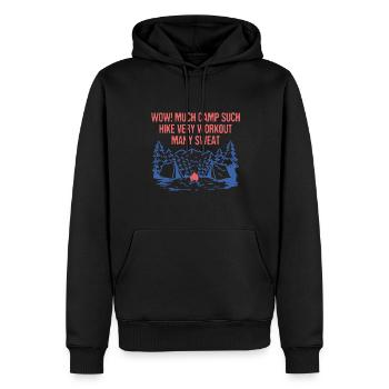 Beaucoup de camp Telle Randonnée Très Entraînement Beaucoup de sueur - Sweat à capuche Premium bio Homme - noir - Devant - Nico (187cm)