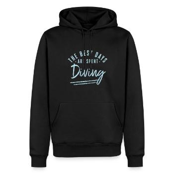 On passe les meilleurs jours à plonger énonciations plongeur - Sweat à capuche Premium bio Homme - noir - Devant - Nico (187cm)