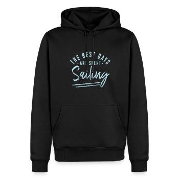Les meilleurs jours sont passés à naviguer Dictons Voile - Sweat à capuche Premium bio Homme - noir - Devant - Nico (187cm)