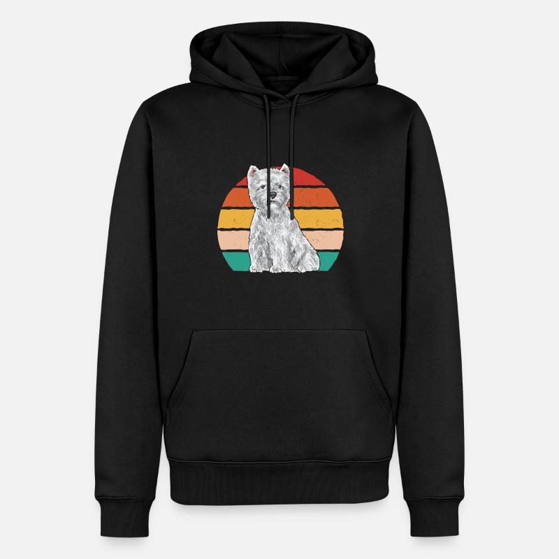 West Highland White Terrier Westie - Sweat à capuche Premium bio Homme - noir
