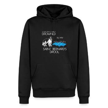 Saint-Bernard Chien Saint-Bernard - Sweat à capuche Premium bio Homme - noir - Devant - Nico (187cm)