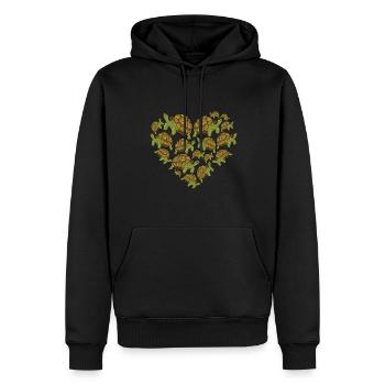 Tortue Mignon Reptile Tortue Passionné Coeur Shap - Sweat à capuche Premium bio Homme - noir - Devant - Nico (187cm)