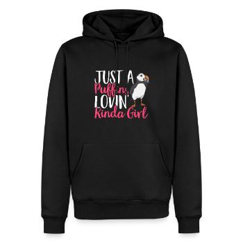 puffin puffin auke birds Lunde - Men’s Premium Organic Hoodie - black - Front - Nico (187cm)