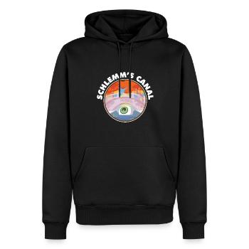 Funny Optometrist Pun Schlemm's Canal Eye - Men’s Premium Organic Hoodie - black - Front - Nico (187cm)