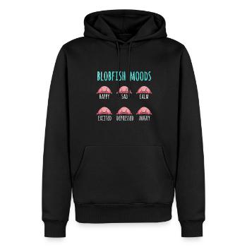 Blobfisch - Männer Premium Bio Hoodie - Schwarz - Vorne - Nico (187cm)