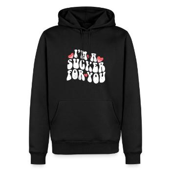 I'm A Sucker For You Valentine's Day Pun Couple - Männer Premium Bio Hoodie - Schwarz - Vorne - Nico (187cm)