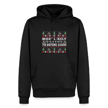 Noël moche le plus susceptible de demander au Père Noël de définir - Sweat à capuche Premium bio Homme - noir - Devant - Nico (187cm)