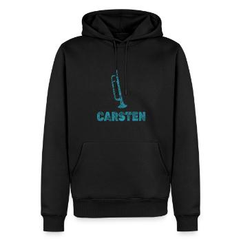 Cadeau pour Carsten - Sweat à capuche Premium bio Homme - noir - Devant - Nico (187cm)
