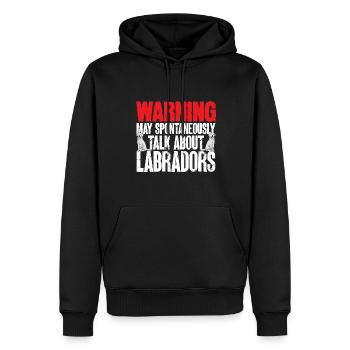 Labrador Retriever blanc Labrador Labrador blanc - Sweat à capuche Premium bio Homme - noir - Devant - Nico (187cm)