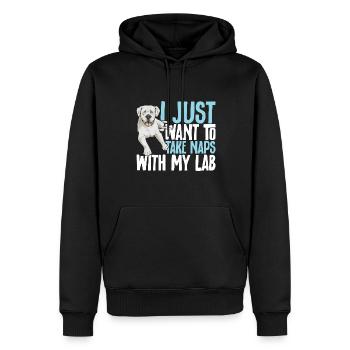 Labrador Retriever blanc Labrador Labrador blanc - Sweat à capuche Premium bio Homme - noir - Devant - Nico (187cm)