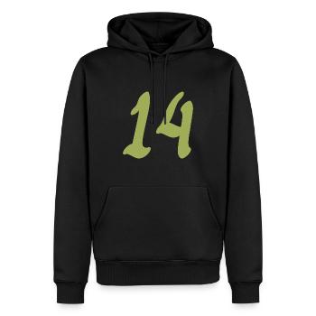 14 - Sweat à capuche Premium bio Homme - noir - Devant - Nico (187cm)