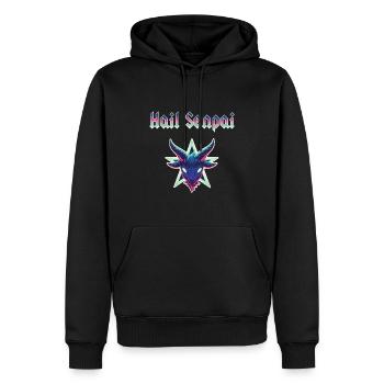 Salut Senpai Neon - Sweat à capuche Premium bio Homme - noir - Devant - Nico (187cm)