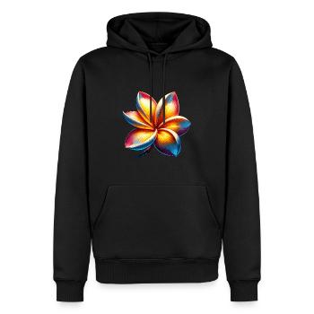Exotische Blume in Lebhaften Farben - Tropische - Männer Premium Bio Hoodie - Schwarz - Vorne - Nico (187cm)