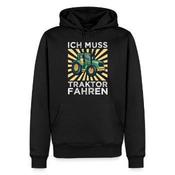 Kinder Traktor vintage - Männer Premium Bio Hoodie - Schwarz - Vorne - Nico (187cm)