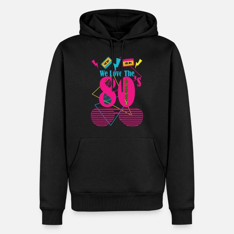 80's love - Männer Premium Bio Hoodie - Schwarz