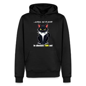 Schau mich nicht in diesem Ton an - Männer Premium Bio Hoodie - Schwarz - Vorne - Nico (187cm)