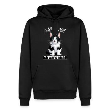 Ich wars nicht Katze - Männer Premium Bio Hoodie - Schwarz - Vorne - Nico (187cm)
