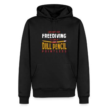 Life Without Freediving Is Like a Dull Pencil - Men’s Premium Organic Hoodie - black - Front - Nico (187cm)