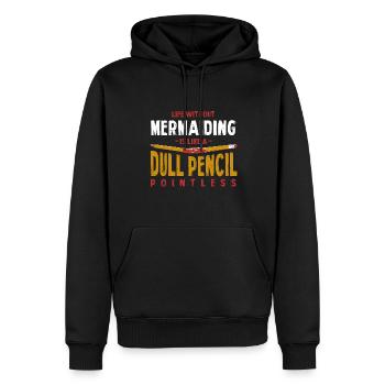 Life Without Mermaiding Is Like a Dull Pencil - Men’s Premium Organic Hoodie - black - Front - Nico (187cm)
