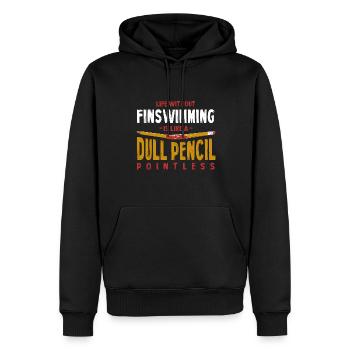 Life Without Finswimming Is Like a Dull Pencil - Men’s Premium Organic Hoodie - black - Front - Nico (187cm)