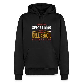 La vie sans sport La plongée est comme un crayon terne - Sweat à capuche Premium bio Homme - noir - Devant - Nico (187cm)