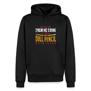 La vie sans plongée synchronisée est comme une plongée terne - Sweat à capuche Premium bio Homme - noir - Devant - Nico (187cm)
