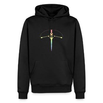 Ramer - Sweat à capuche Premium bio Homme - noir - Devant - Nico (187cm)