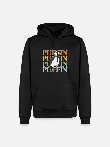 puffin, puffin, auks, lunde - Men’s Premium Organic Hoodie - black